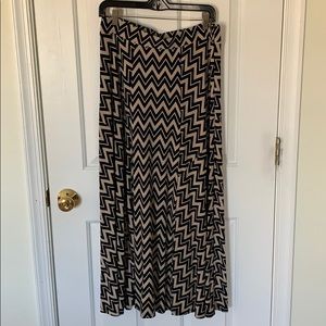 Black and Tan Chevron maxi Skirt